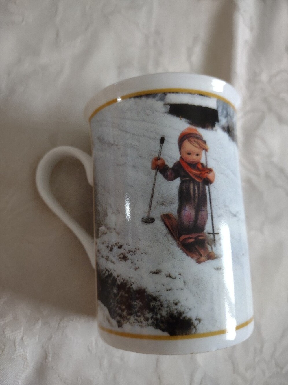 January Skier Hummel Goebel Fine Porcelain Collector Mug